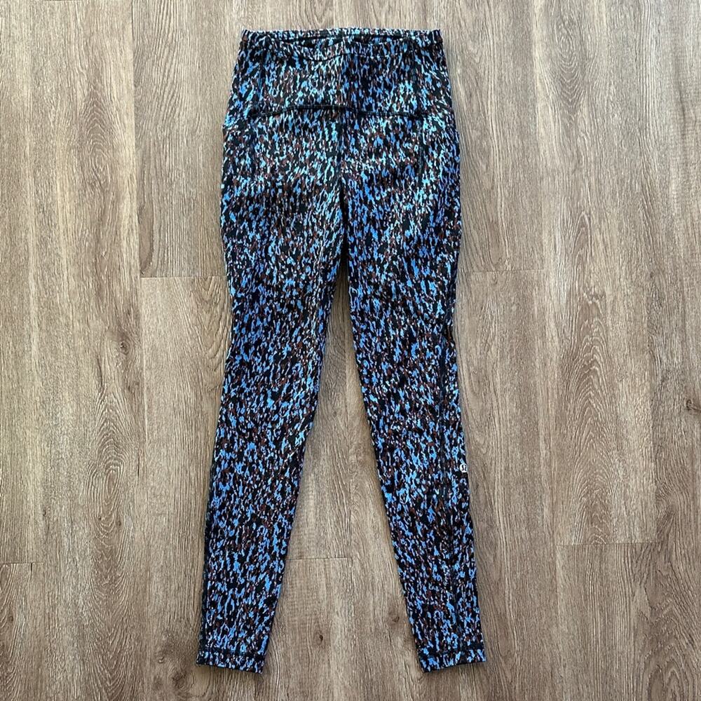 Lululemon Swift Speed High Rise 28” Leggings Leopard Camo Blue Nile Multi Size 4